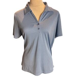 Travis Mathew XL Light Blue Short Sleeve Golf Polo Shirt Textured Polyester